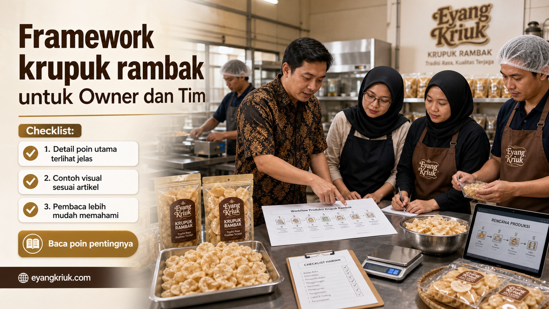 Ilustrasi Framework krupuk rambak untuk Owner dan Tim