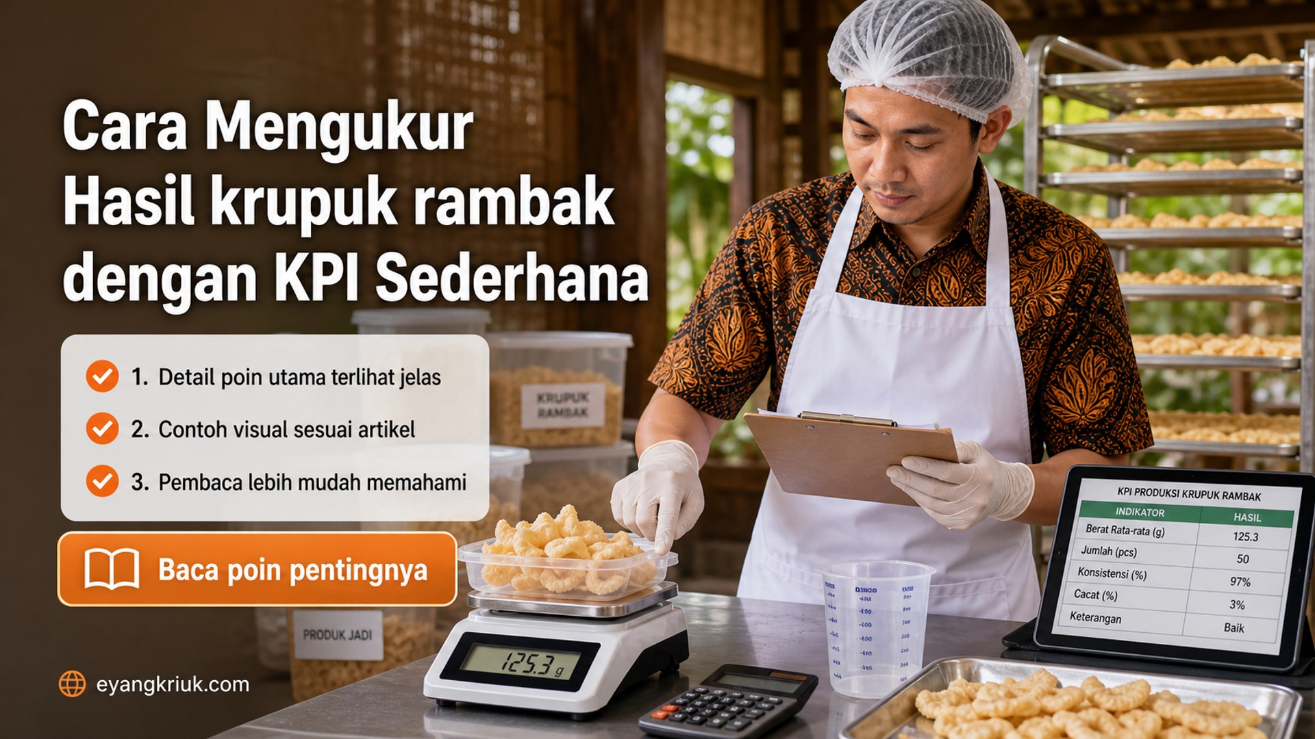 Ilustrasi Cara Mengukur Hasil krupuk rambak dengan KPI Sederhana