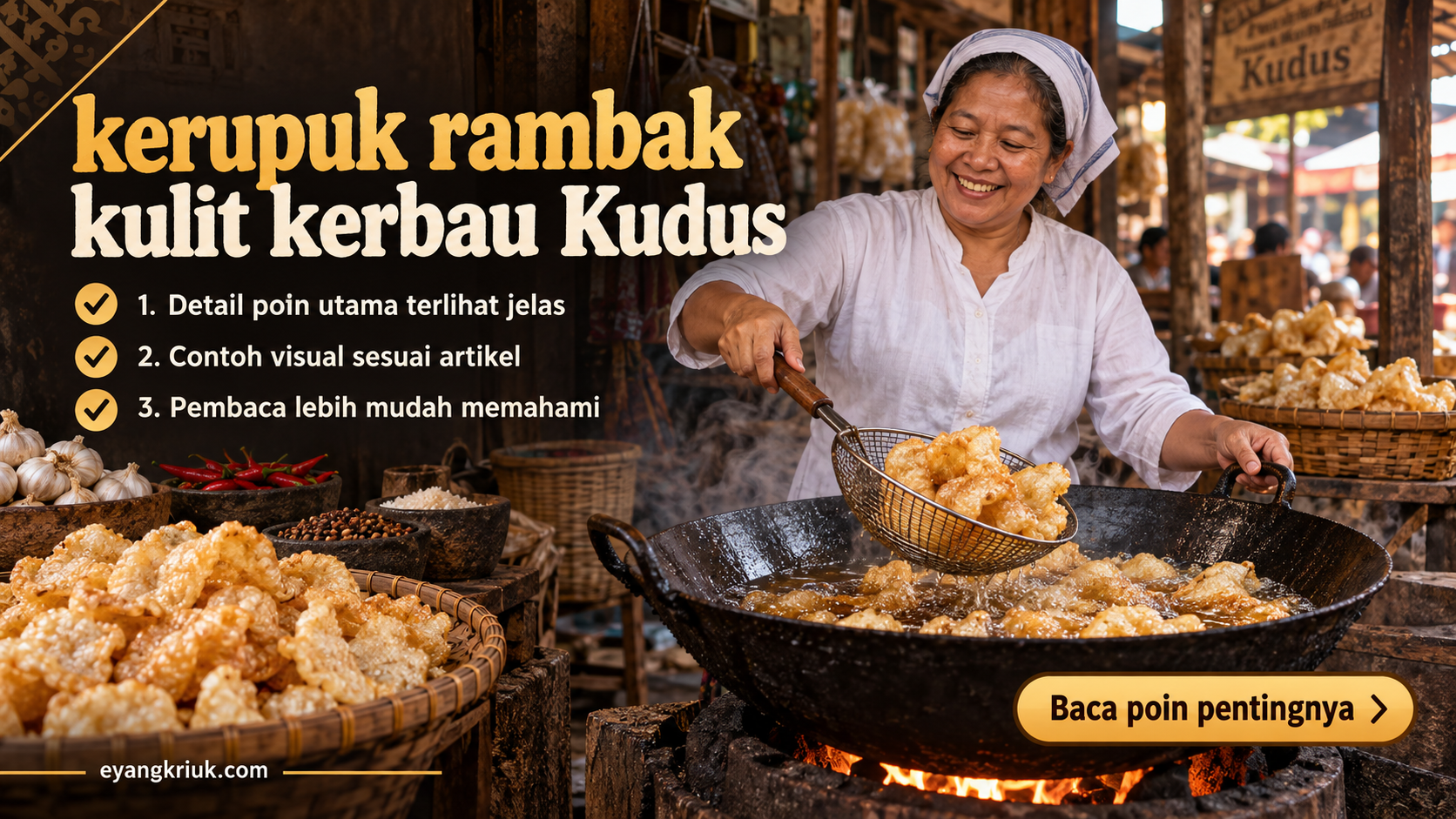 Ilustrasi krupuk rambak - kerupuk rambak kulit kerbau Kudus