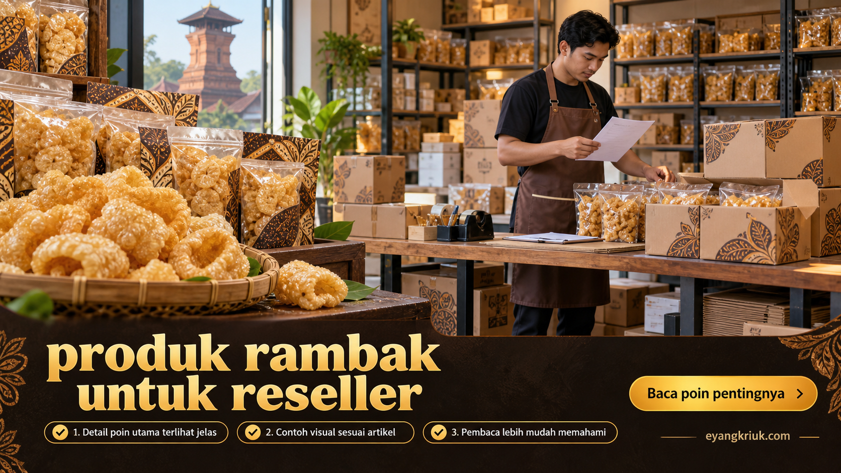 Ilustrasi krupuk rambak - produk rambak untuk reseller