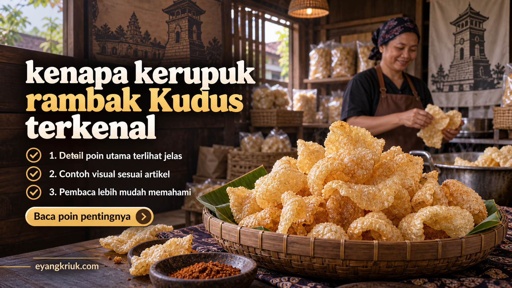 Ilustrasi krupuk rambak - kenapa kerupuk rambak Kudus terkenal