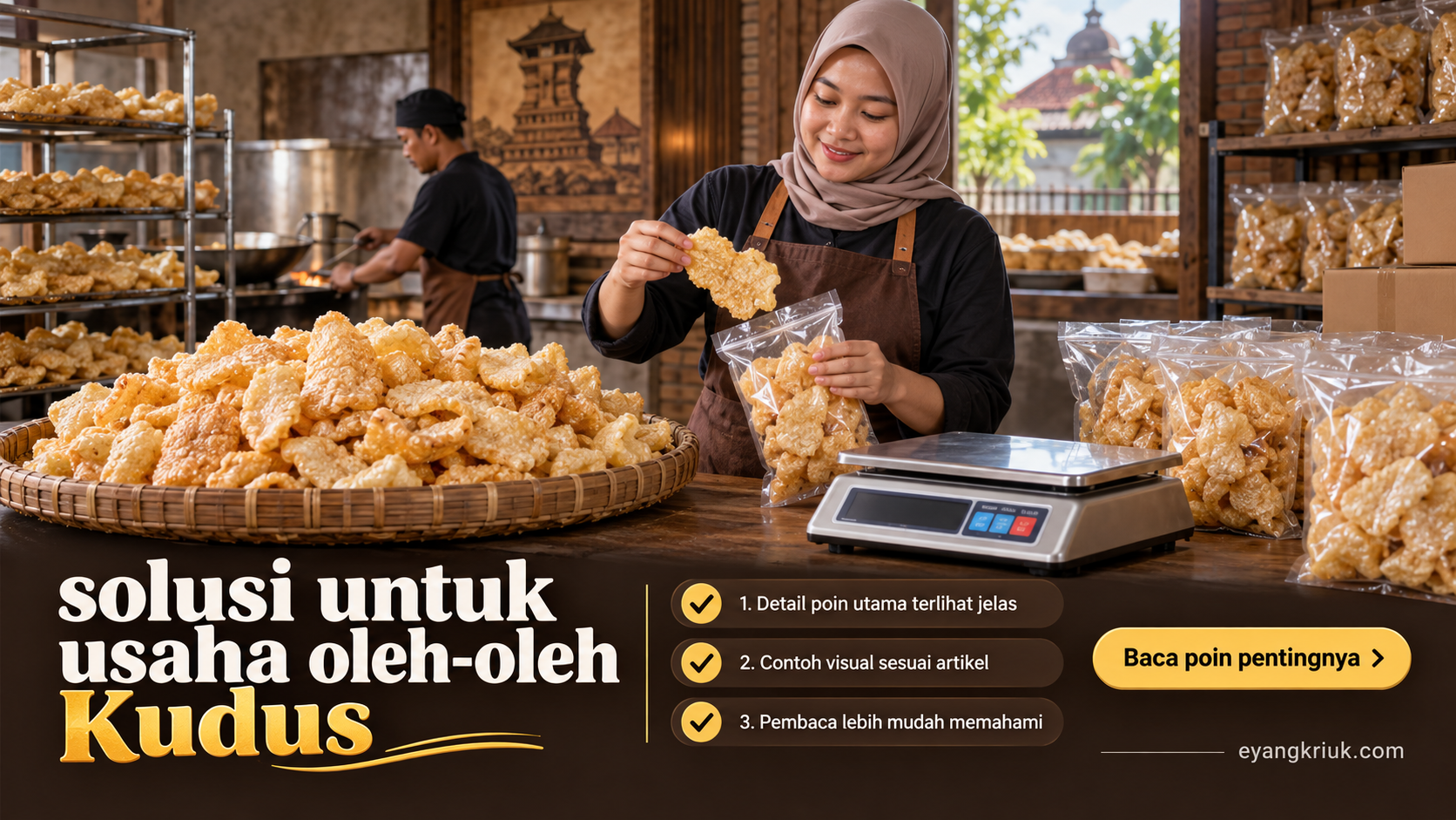 Ilustrasi krupuk rambak - solusi untuk usaha oleh-oleh Kudus