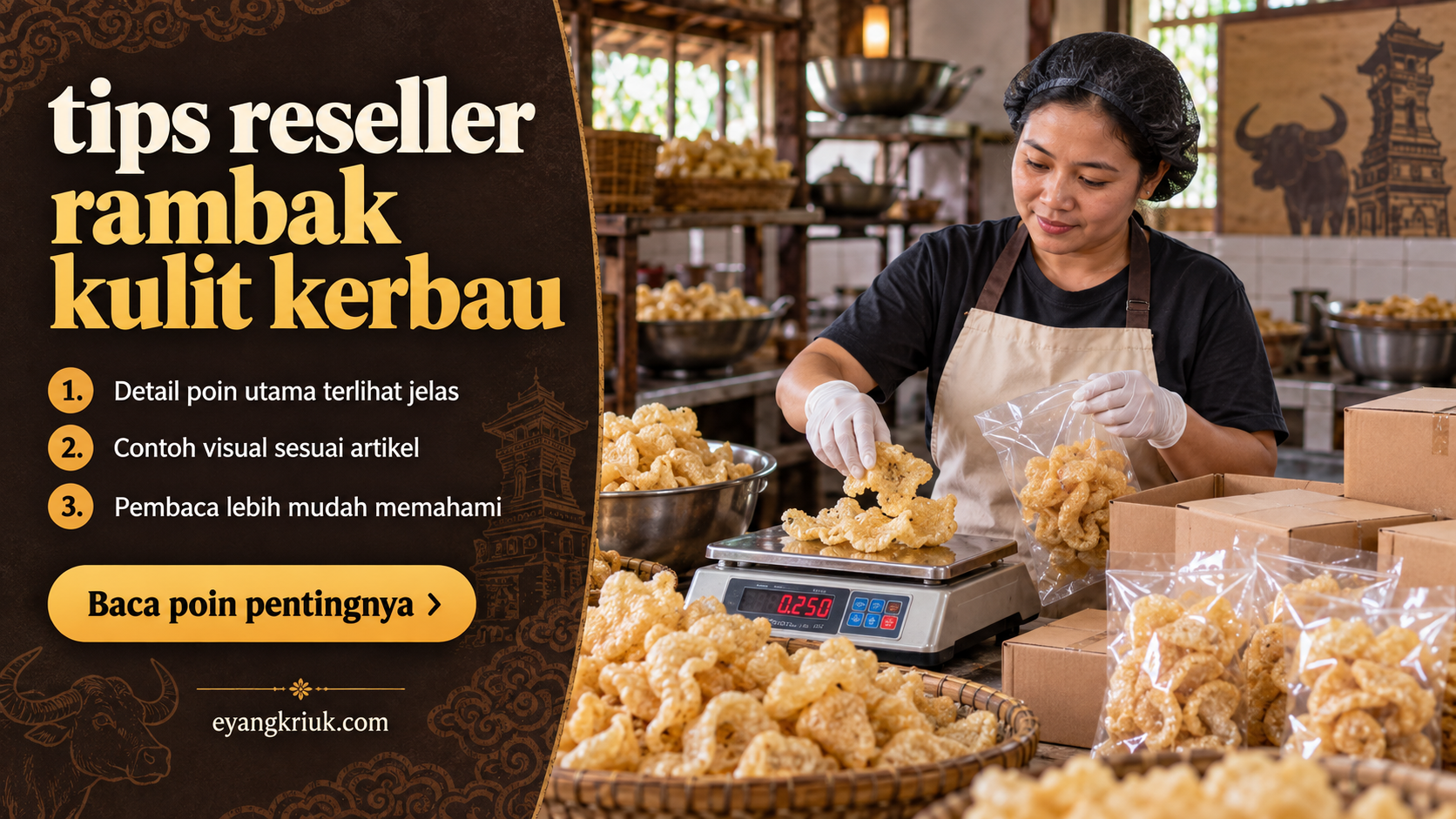 Ilustrasi krupuk rambak - tips reseller rambak kulit kerbau